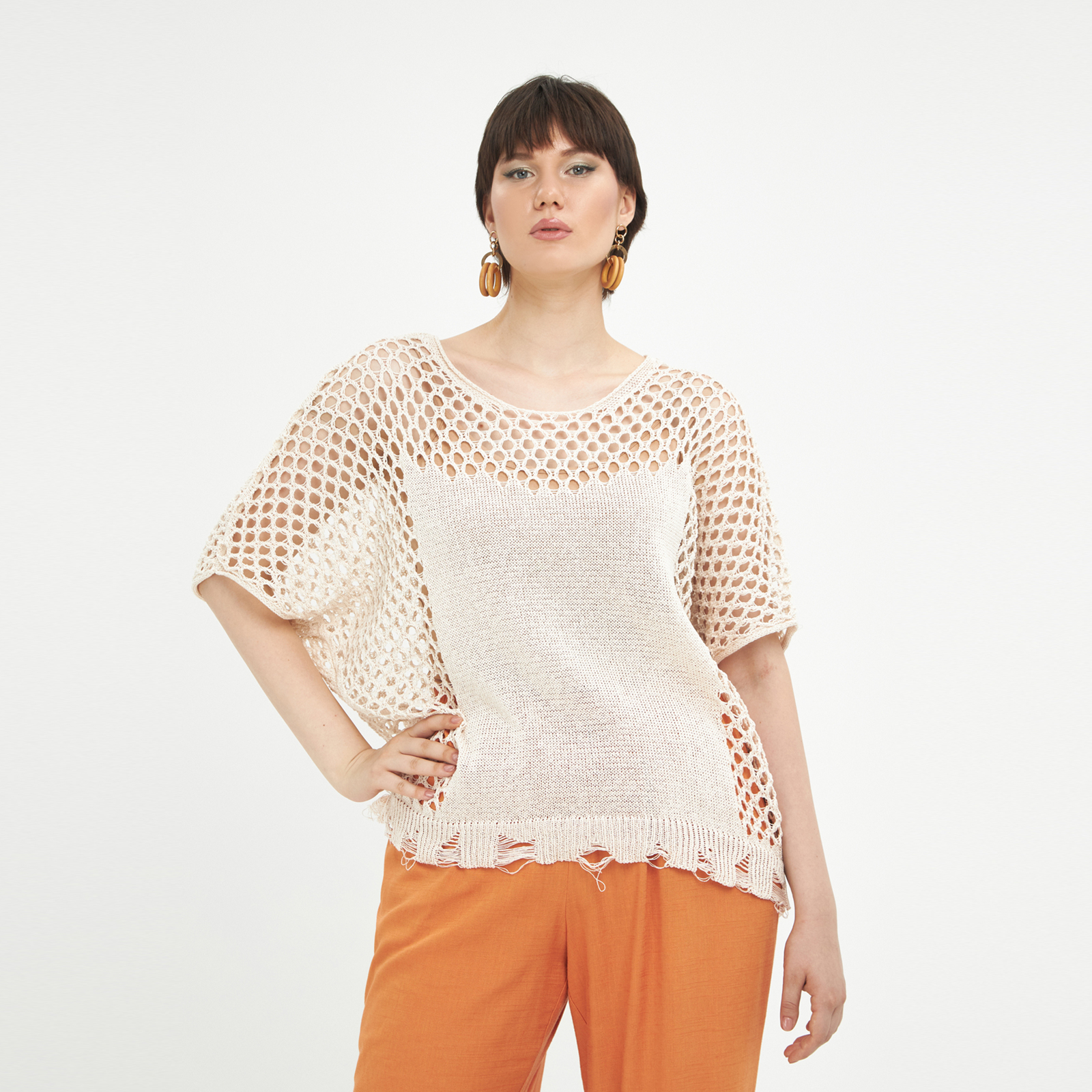 Cotton-knit pullover