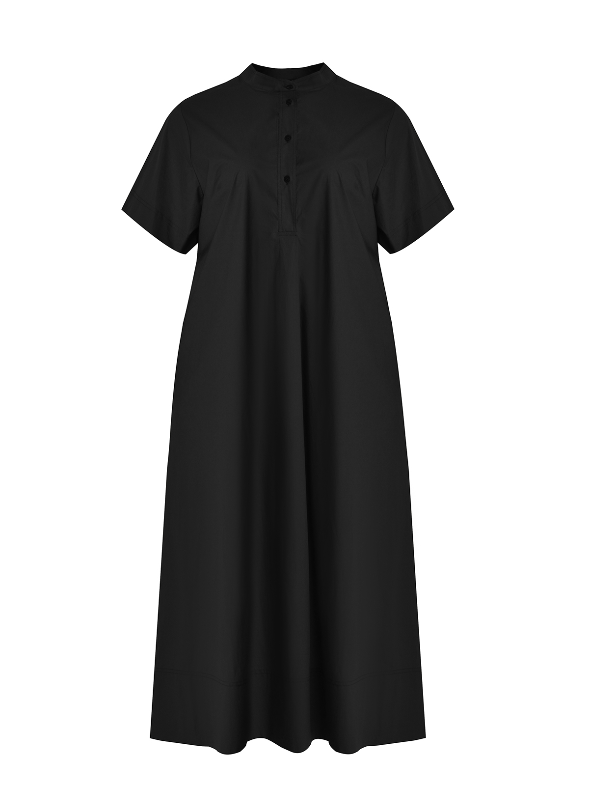 Βαμβακερό σεμιζιέ φόρεμα με μάο γιακά φωτογραφία