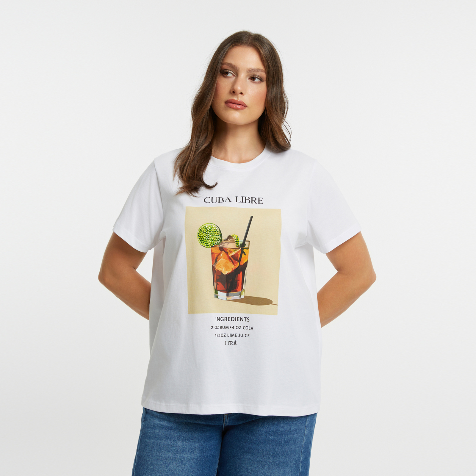 Cotton t-shirt with Cuba Libre cocktail print
