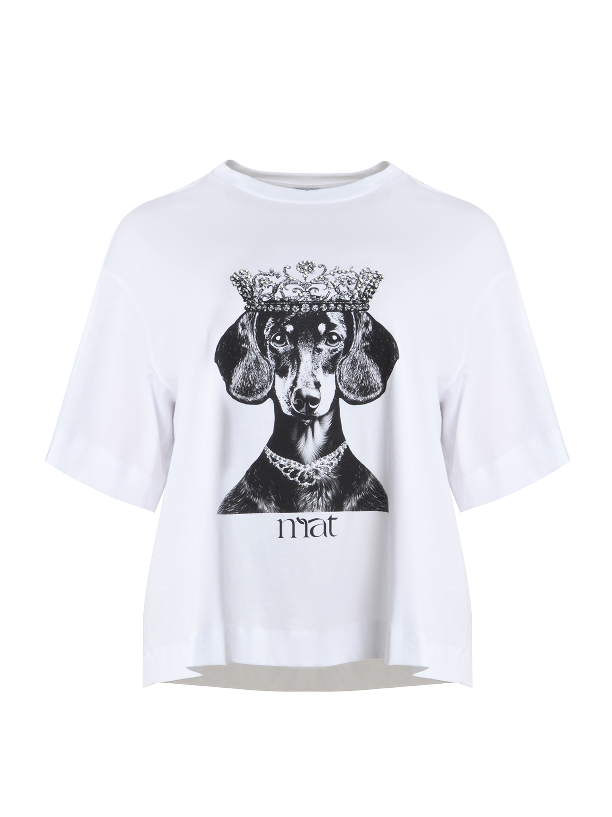 Βαμβακερή μπλούζα t-shirt με στάμπα και strass φωτογραφία