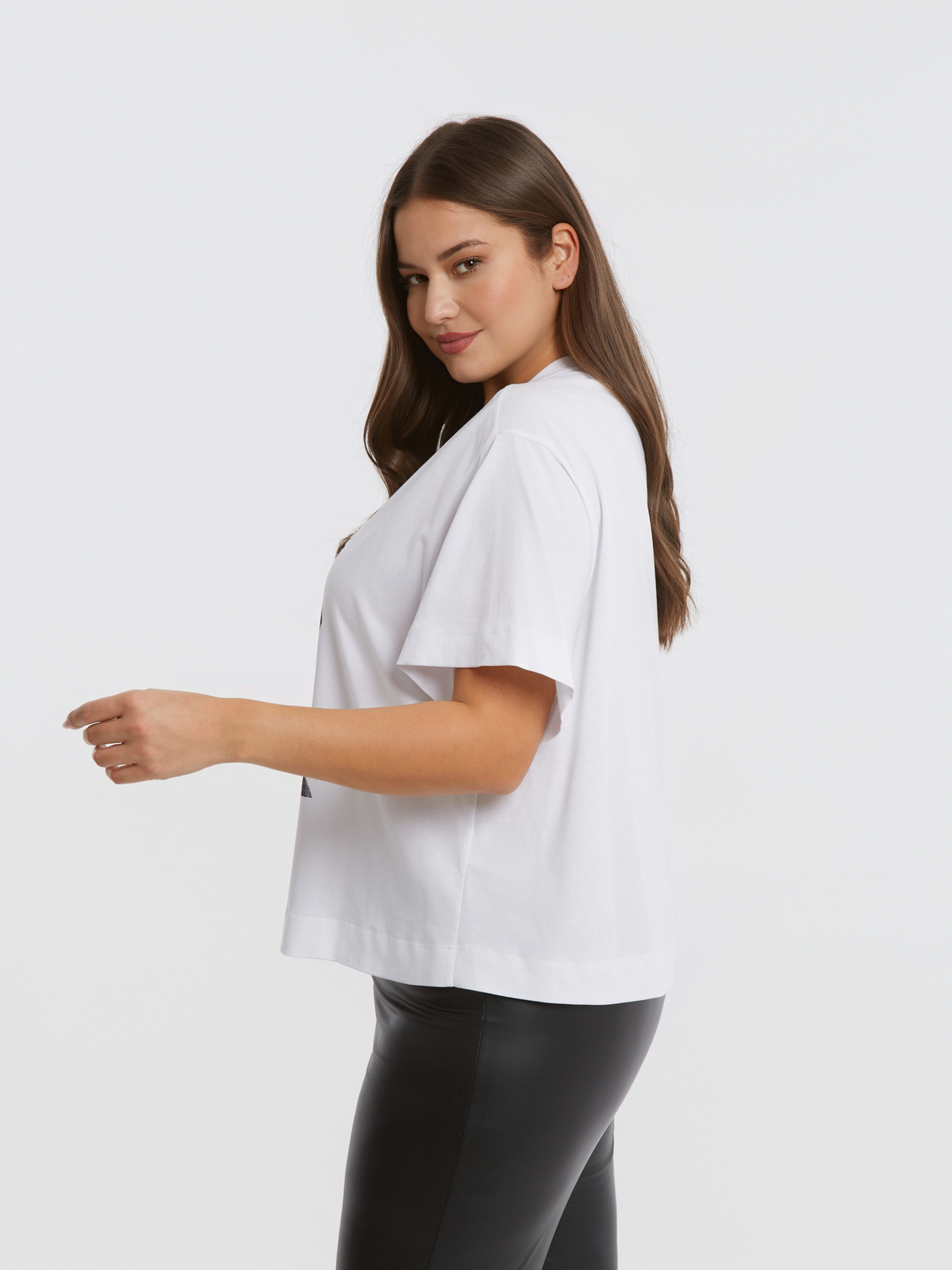 Βαμβακερή μπλούζα t-shirt με στάμπα και strass φωτογραφία