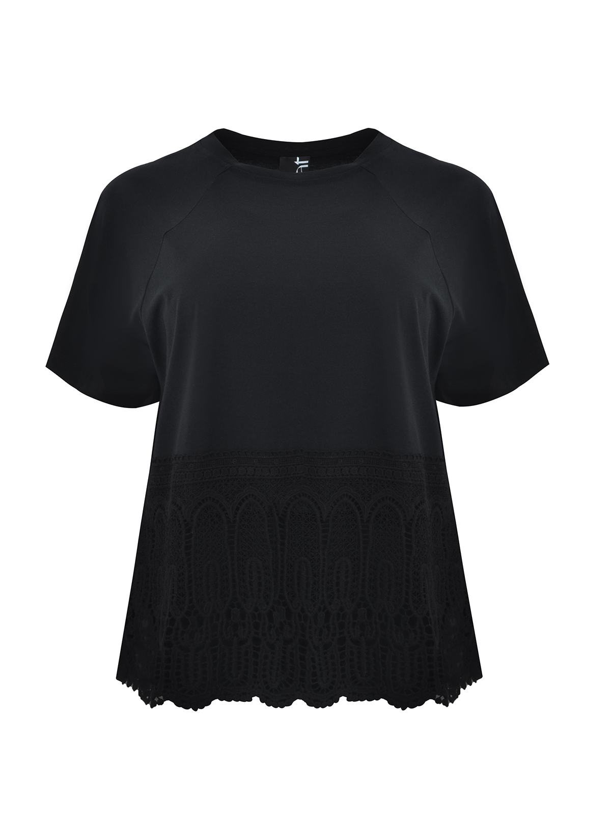 Βαμβακερό t-shirt με δαντέλα στο τελείωμα φωτογραφία