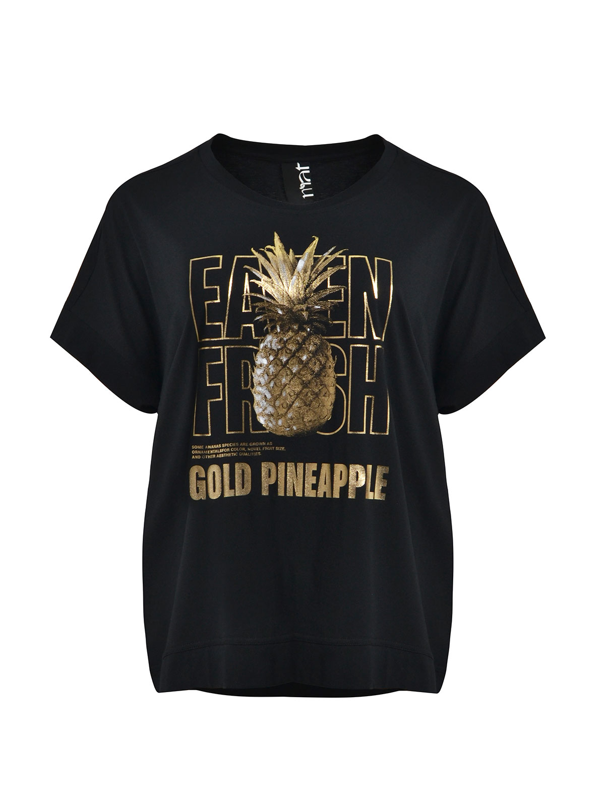 Βαμβακερό t-shirt με χρυσό pineapple print