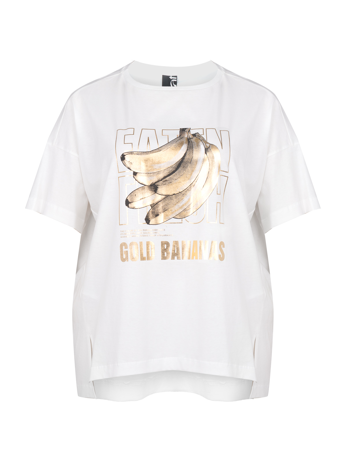 Βαμβακερό t-shirt με μεταλλιζέ banana print