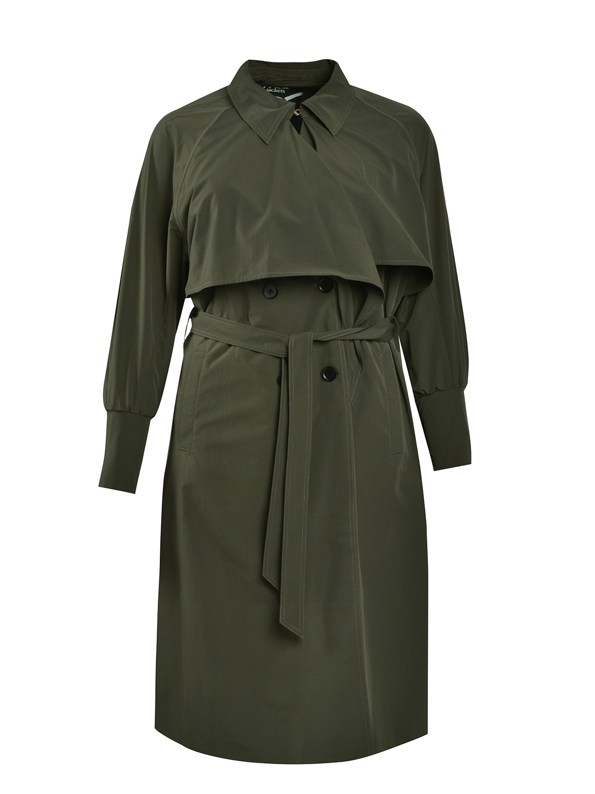 Βαμβακερή καπαρντίνα με ζώνη και λεπτομέρεια κάπας φωτογραφία