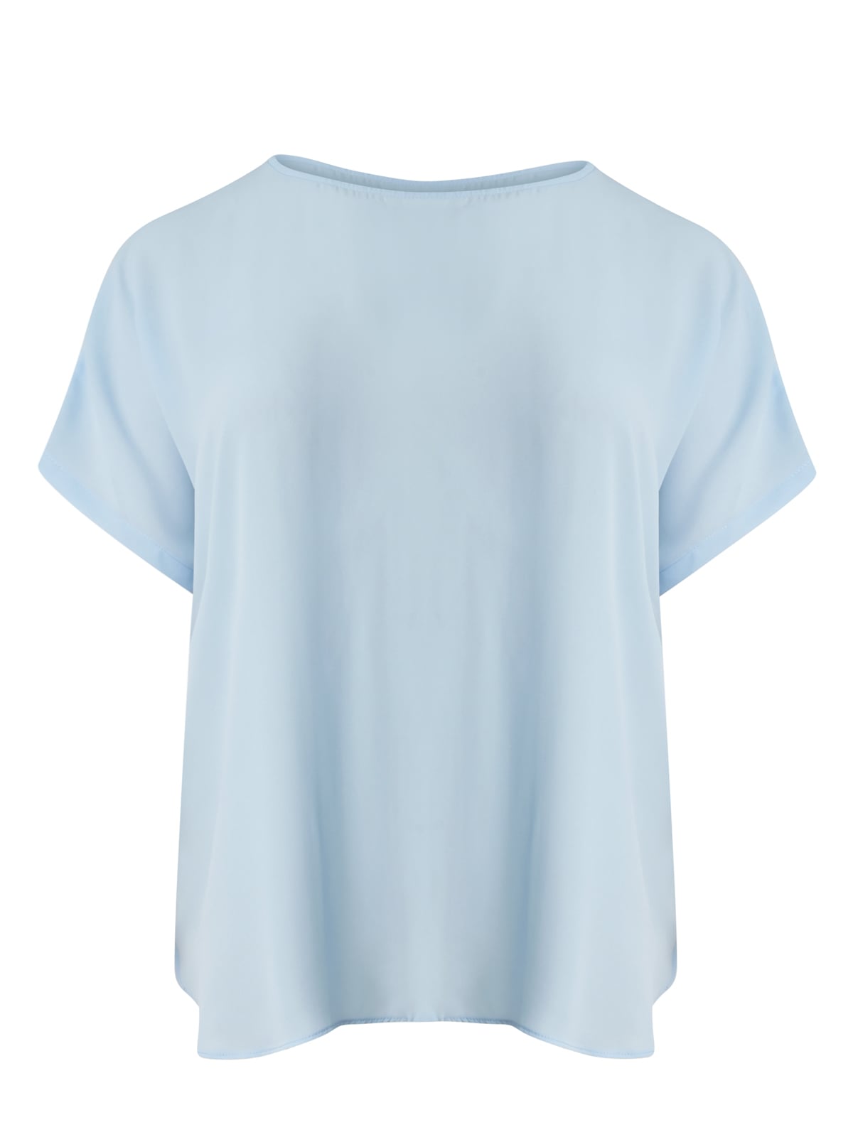 Μπλούζα κρεπ με στρογγυλή λαιμόκοψη