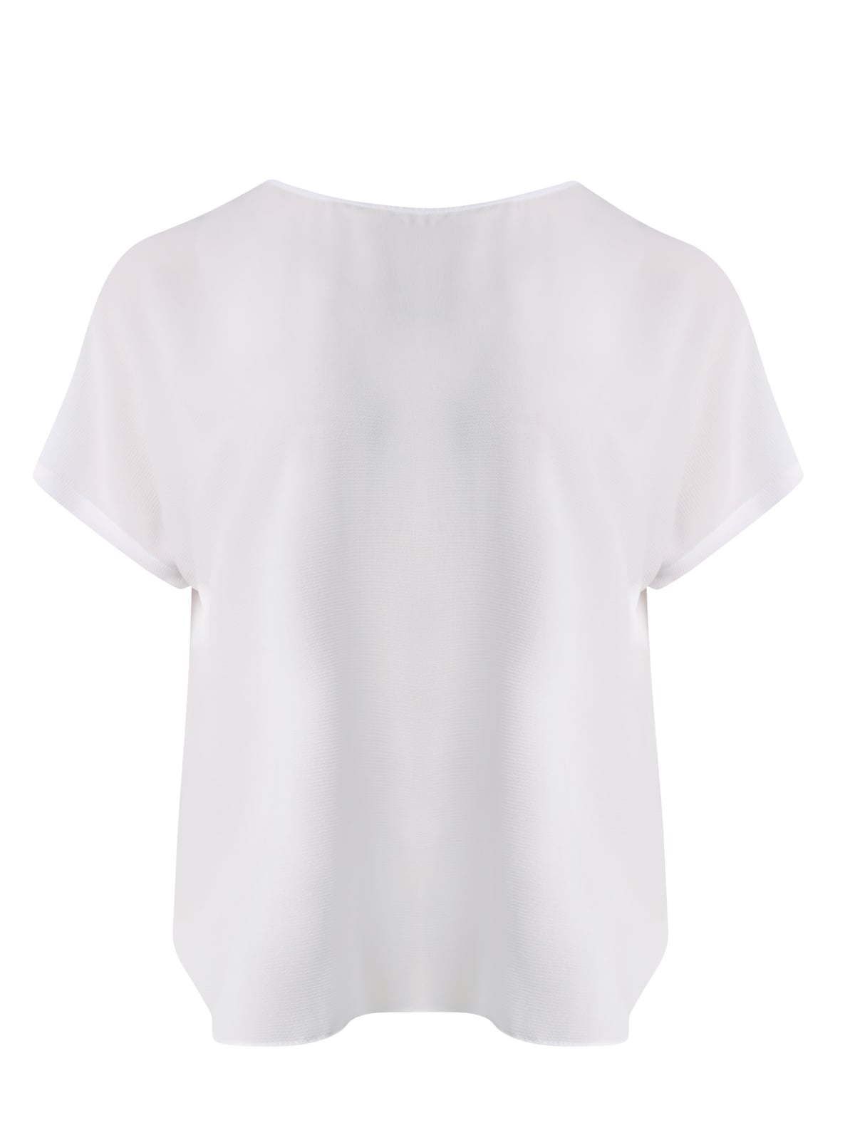 Μπλούζα κρεπ με στρογγυλή λαιμόκοψη