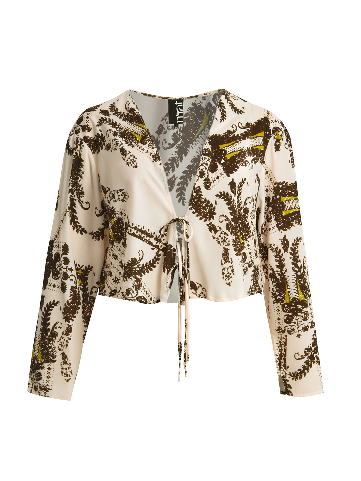 Cropped μπλούζα με δέσιμο και paisley σχέδιο φωτογραφία