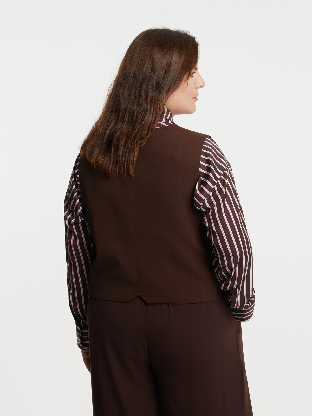 Cropped γιλέκο με ριγέ φόδρα φωτογραφία