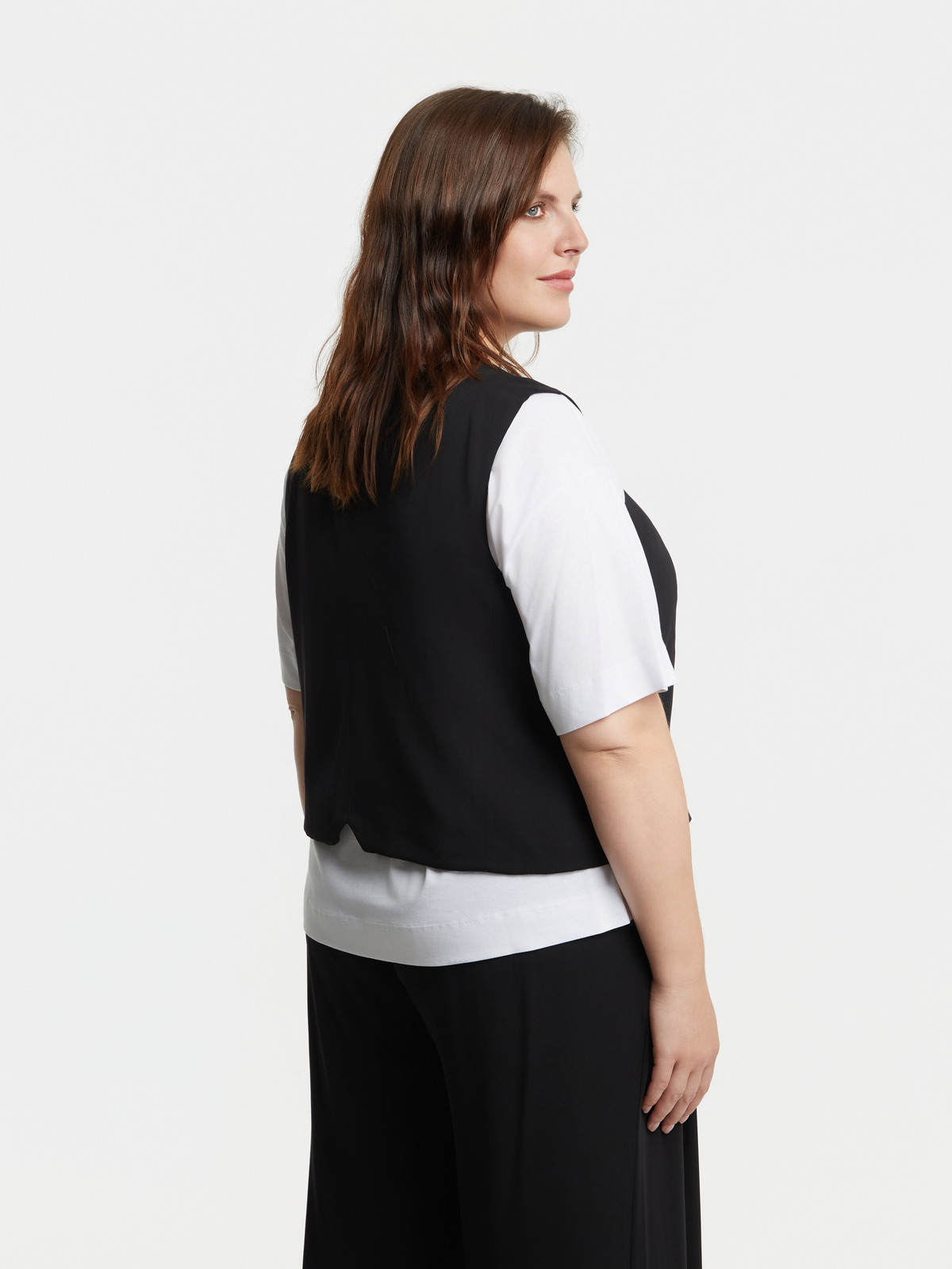 Cropped γιλέκο με ριγέ φόδρα φωτογραφία