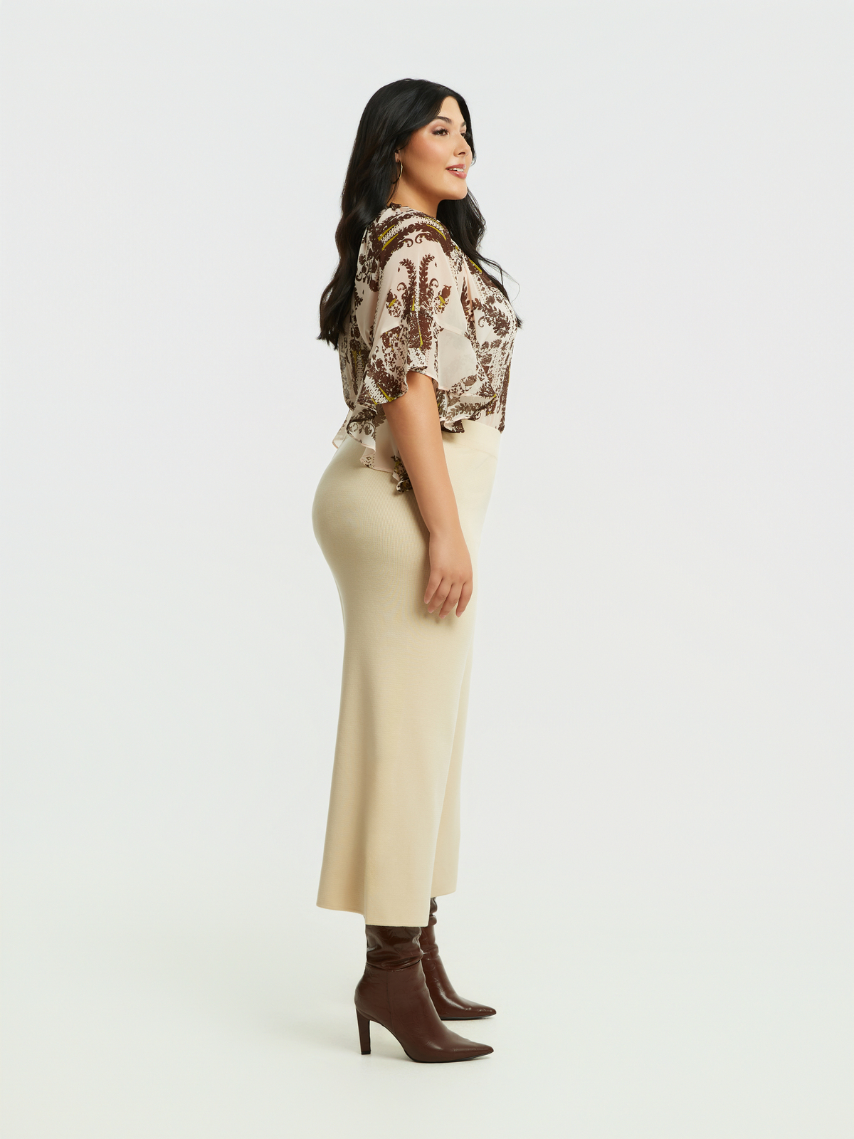 Πλεκτή cropped παντελόνα φωτογραφία