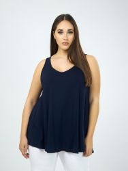 Viscose curve hem V top