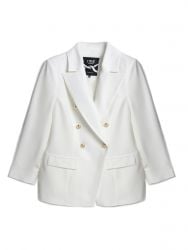 Double-breasted blazer with gold buttons
