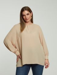 Chiffon blouse with subtle keyhole design