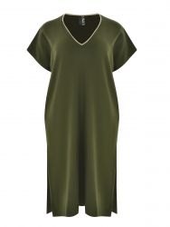 Contrast trim knit tunic