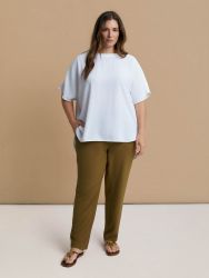 Crepe blouse with dipped back