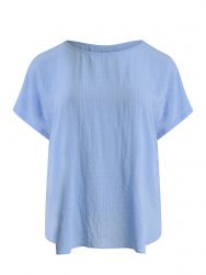 Crepe boat-neck top