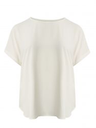 Crepe boat-neck top