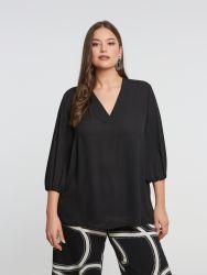 Crepe V-neck blouse