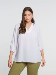 Crepe V-neck blouse