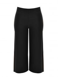 Cropped knit trousers with contrast details