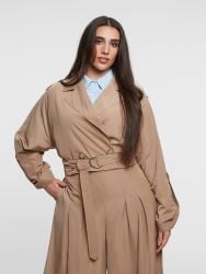 Cropped trench jacket with belt | mat fashion