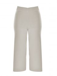 Cropped wide-leg knit pants