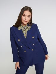 Double-breasted blazer with gold buttons