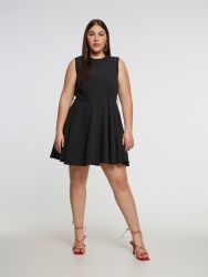 Flare mini dress with belt