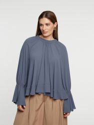 Flowy ruffle-sleeve blouse