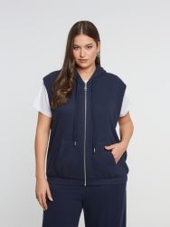 Sleeveless zip-up hoodie