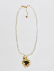 Beaded necklace with gold details
