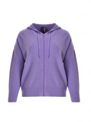 Hooded zip knit cardigan
