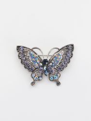 Rainbow butterfly brooch with multicolored stones
