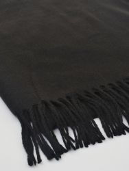 Black scarf with fringe detailing
