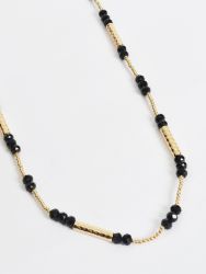Beaded necklace with gold details