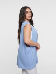 Sleeveless basic cotton tunic top
