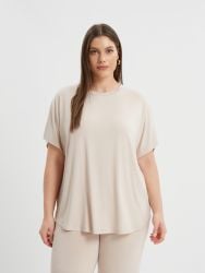 Oversized curved hem bamboo t-shirt
