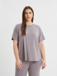 Oversized curved hem bamboo t-shirt
