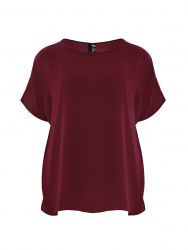 Crepe boat-neck top