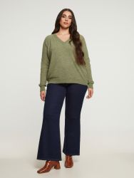 Basic long-sleeve V-neck jumper