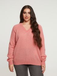 Basic long-sleeve V-neck jumper
