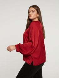Satin button-up blouse