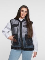 Organza hooded vest
