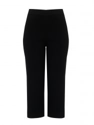 Cropped wide-leg knit pants