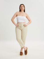 High-rise mom fit cotton jeans