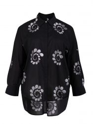 Cotton shirt with floral embroidery