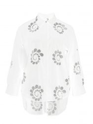 Cotton shirt with floral embroidery