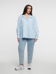 Relaxed hooded cotton shirt