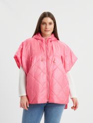 Quilted short-sleeve cape jacket
